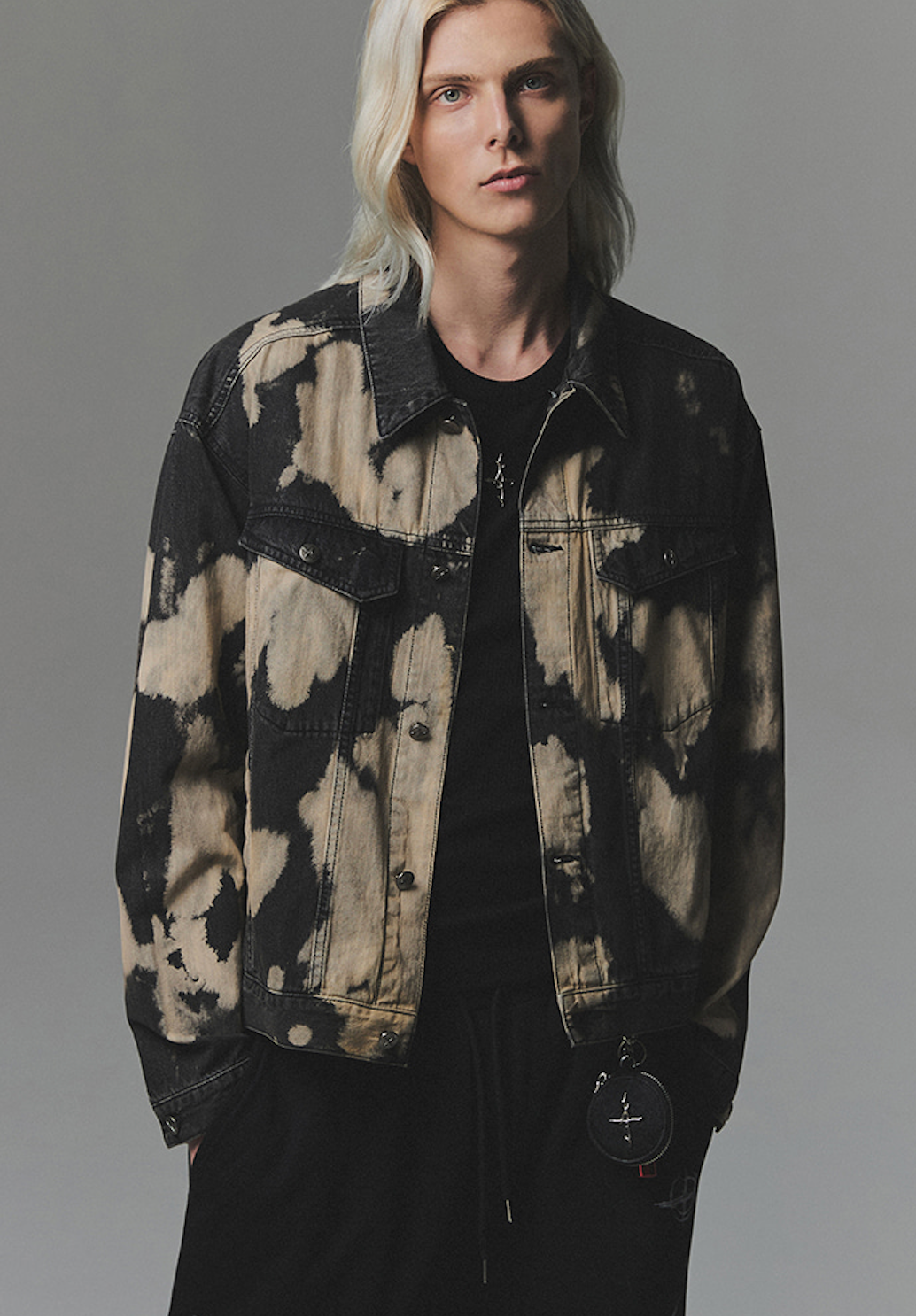 Overdyed Denim Trucker Jacket BLACK