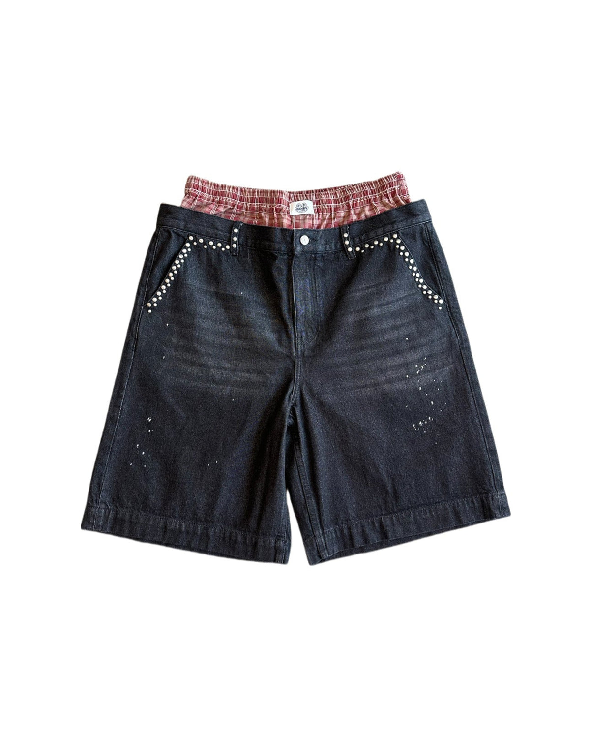 Paint Boxer Denim Pants BLACK