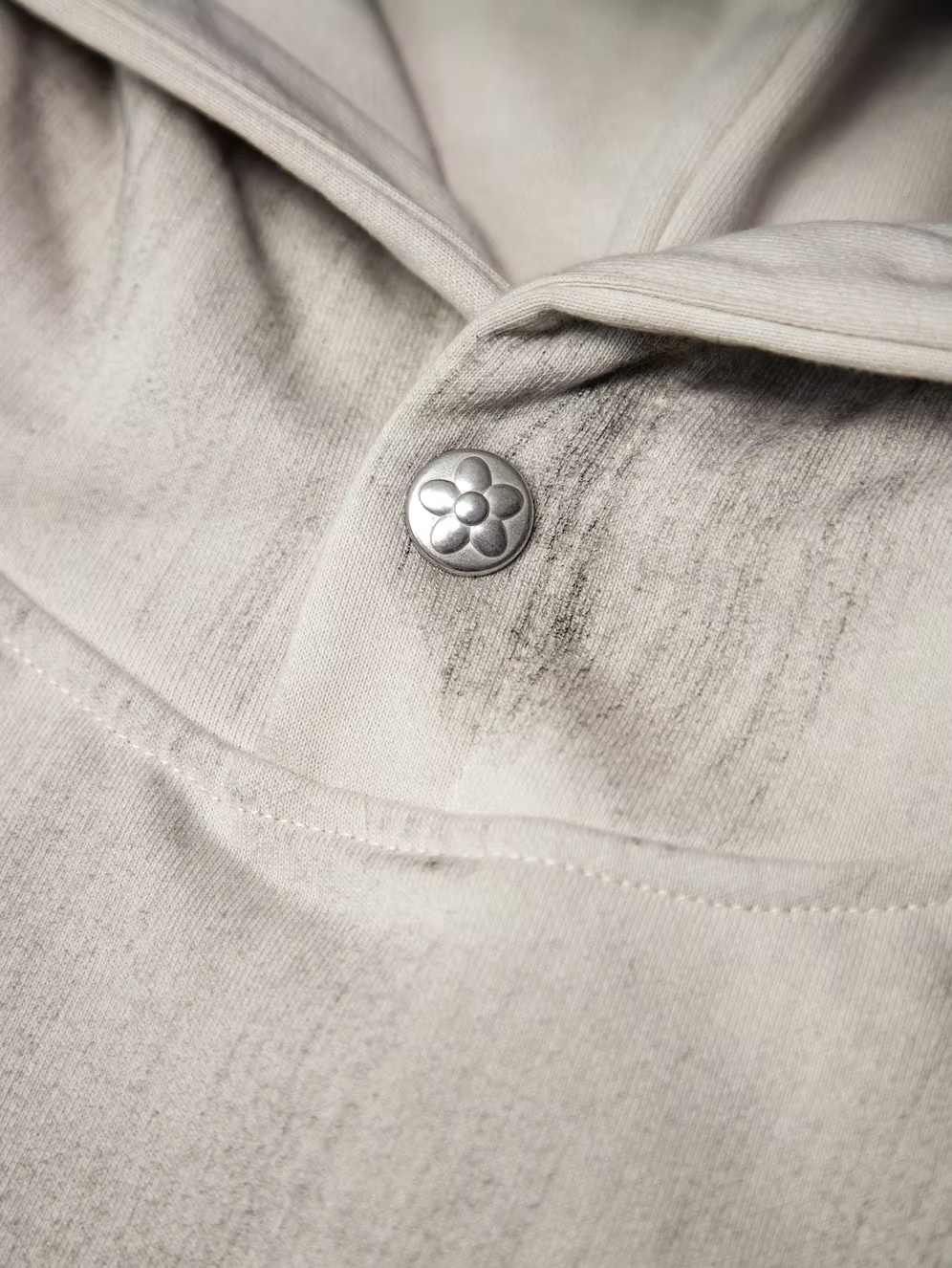 Eagle Logo Stained Hoodie DIRTY OFF WHITE