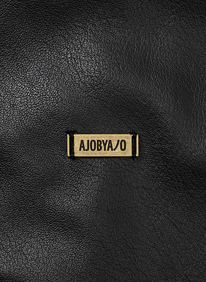 Vegan Leather Short Blouson Set BLACK