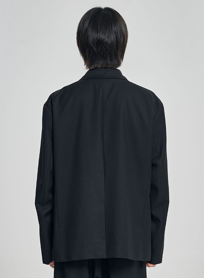 Wool Blend Expensive Oversized Jacket BLACK