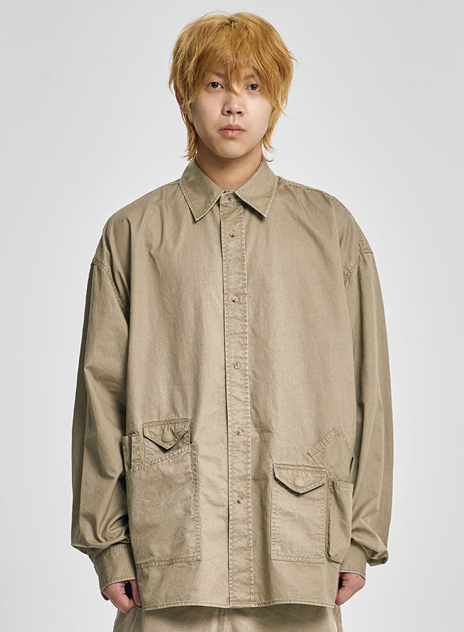 Cation Long Sleeve Utility Shirt BEIGE