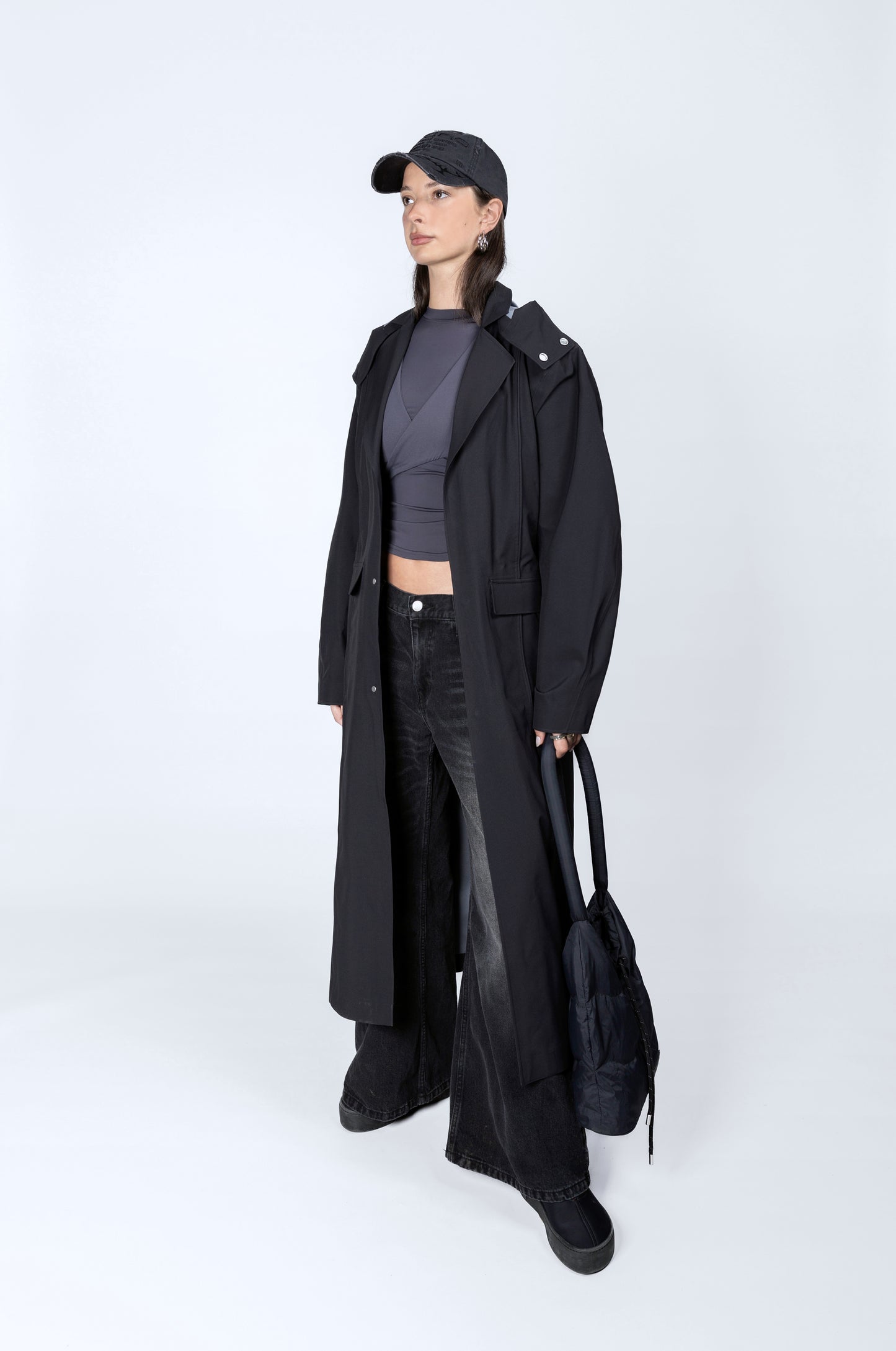 3L Waterproof Trench Coat BLACK