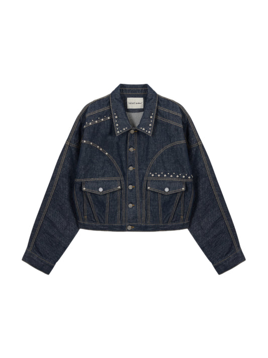 Liam Stud Denim Jacket DEEP BLUE