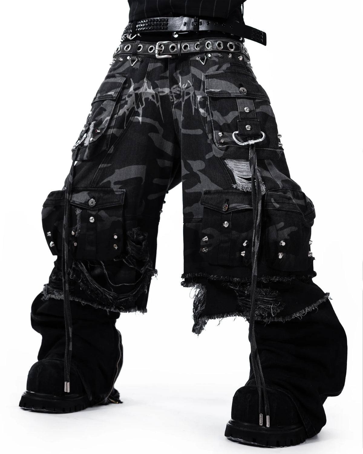Street Camo 2.0 Denim Shorts WASHED GREY