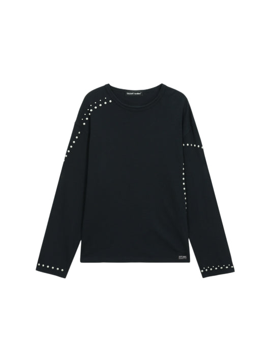 Chad Stud Long Sleeve BLACK