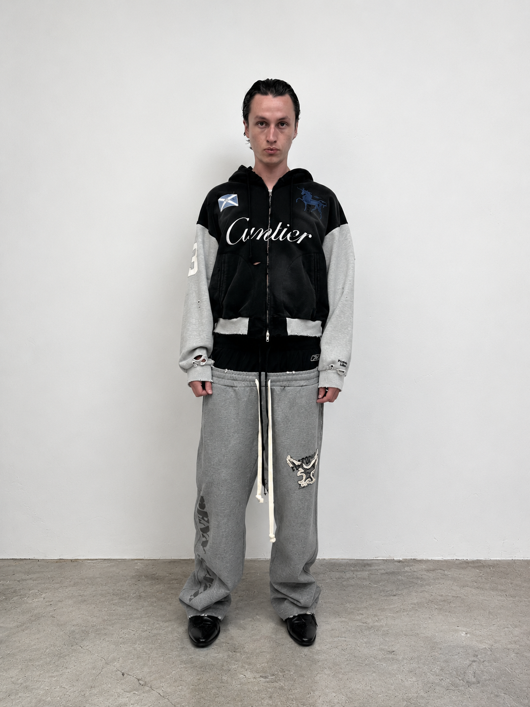 Retro 3 Layered Sweat Pants GREY