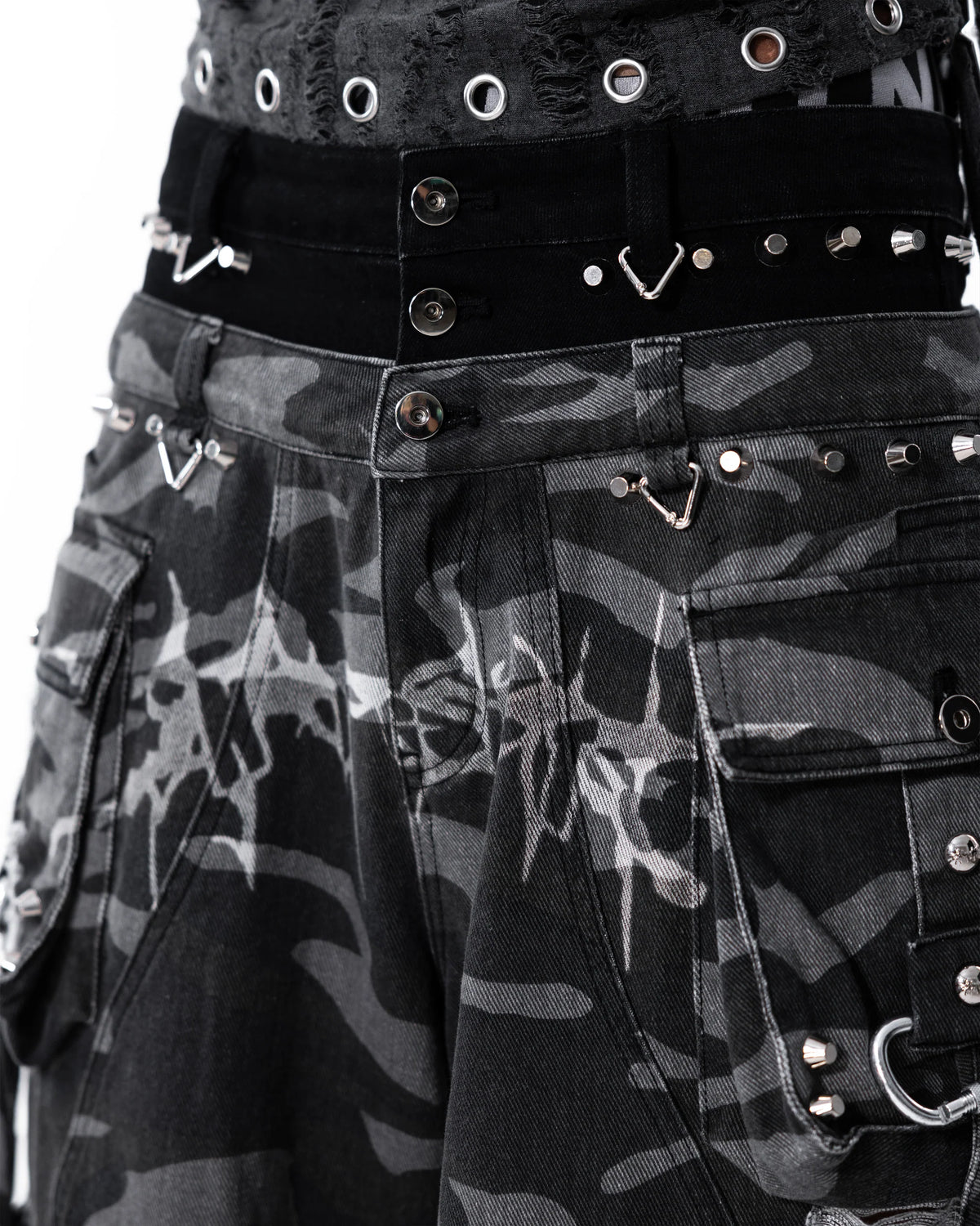 Street Camo 2.0 Denim Shorts WASHED GREY