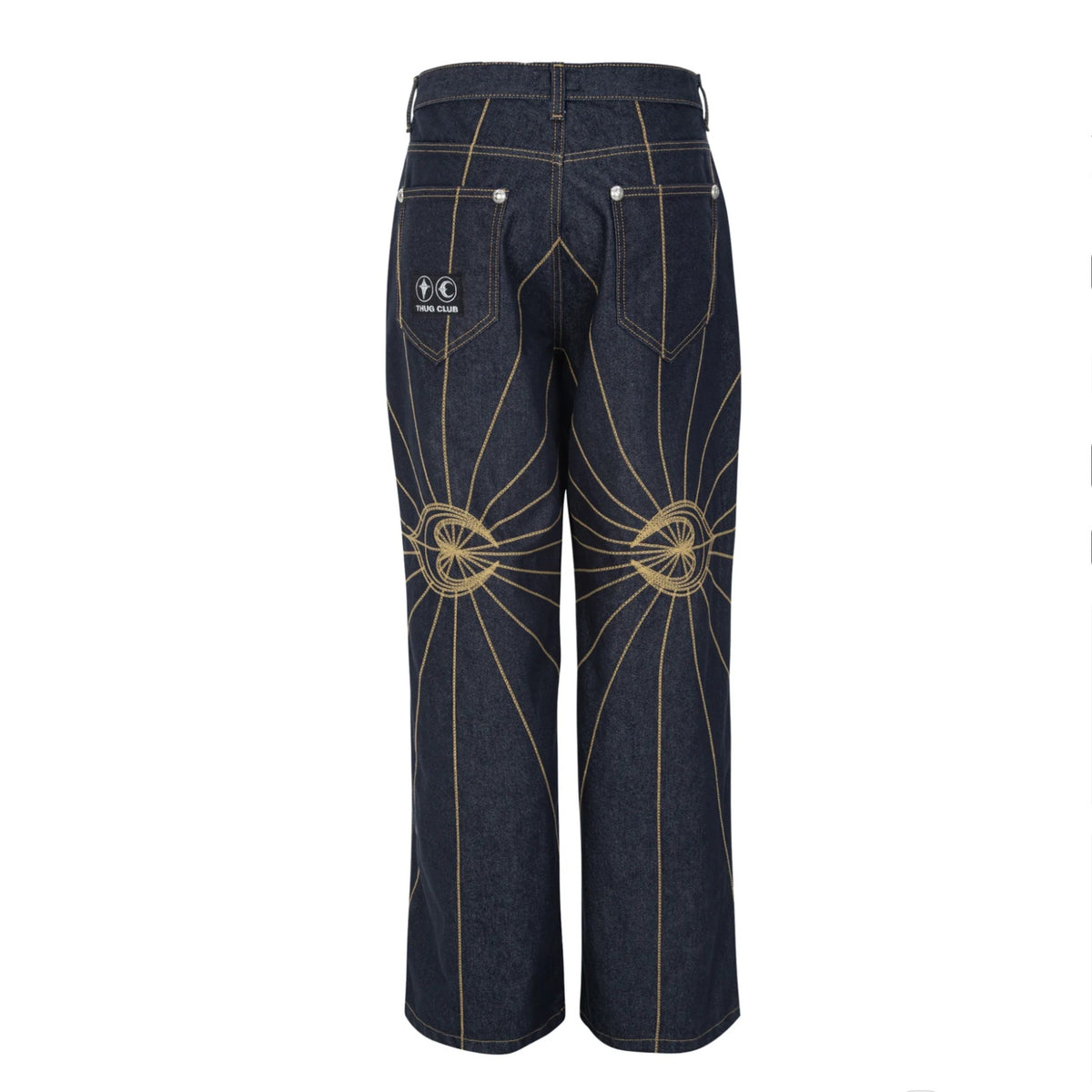 TC RISE DENIM EMB PANTS INDIGO