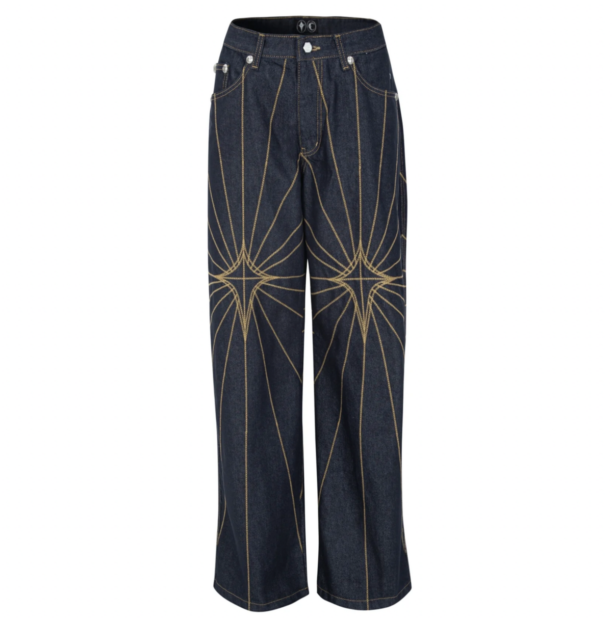 TC RISE DENIM EMB PANTS INDIGO