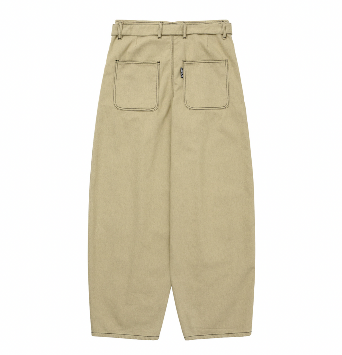Two-Tone Twill Oversized Pants BEIGE