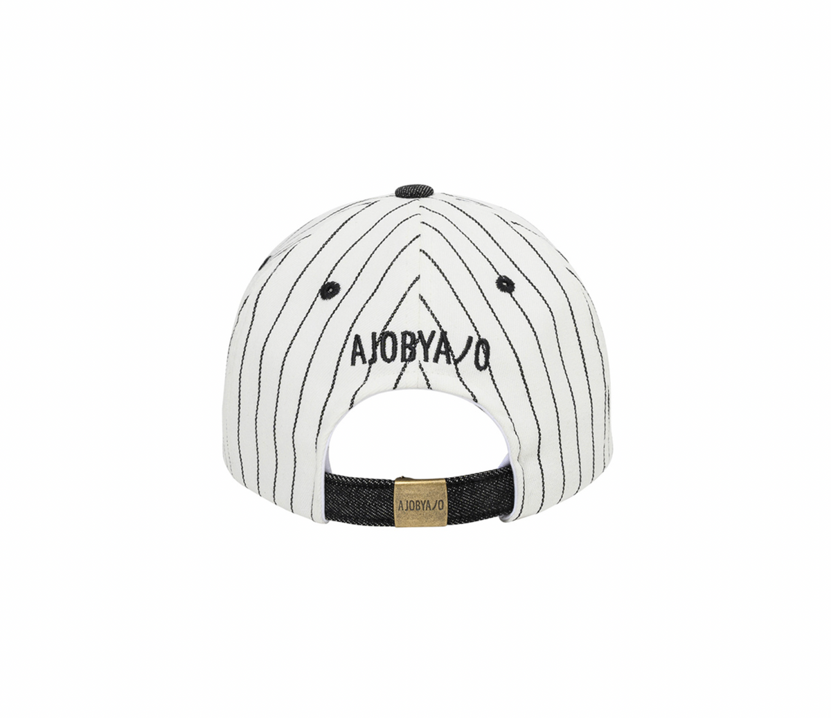 Sporty Logo Stripe Denim Cap WHITE