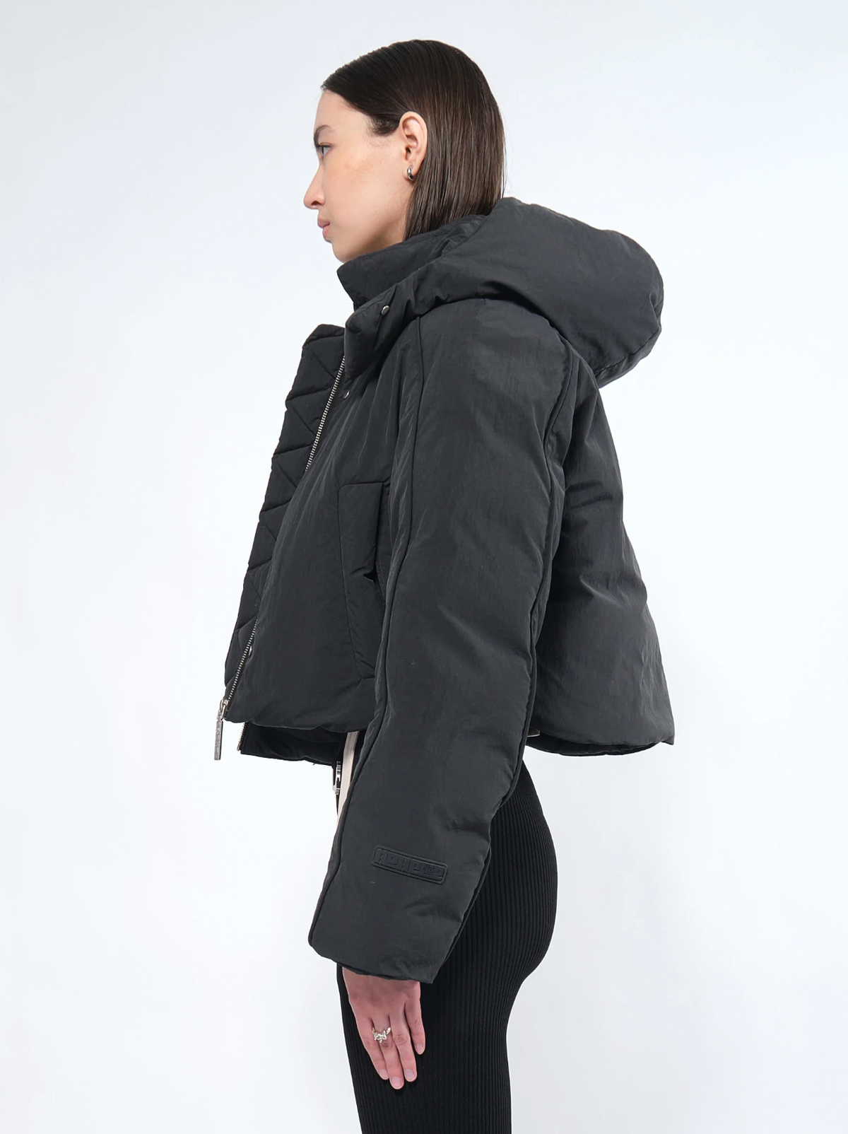 Re: Down® Crop Puffer Jacket BLACK