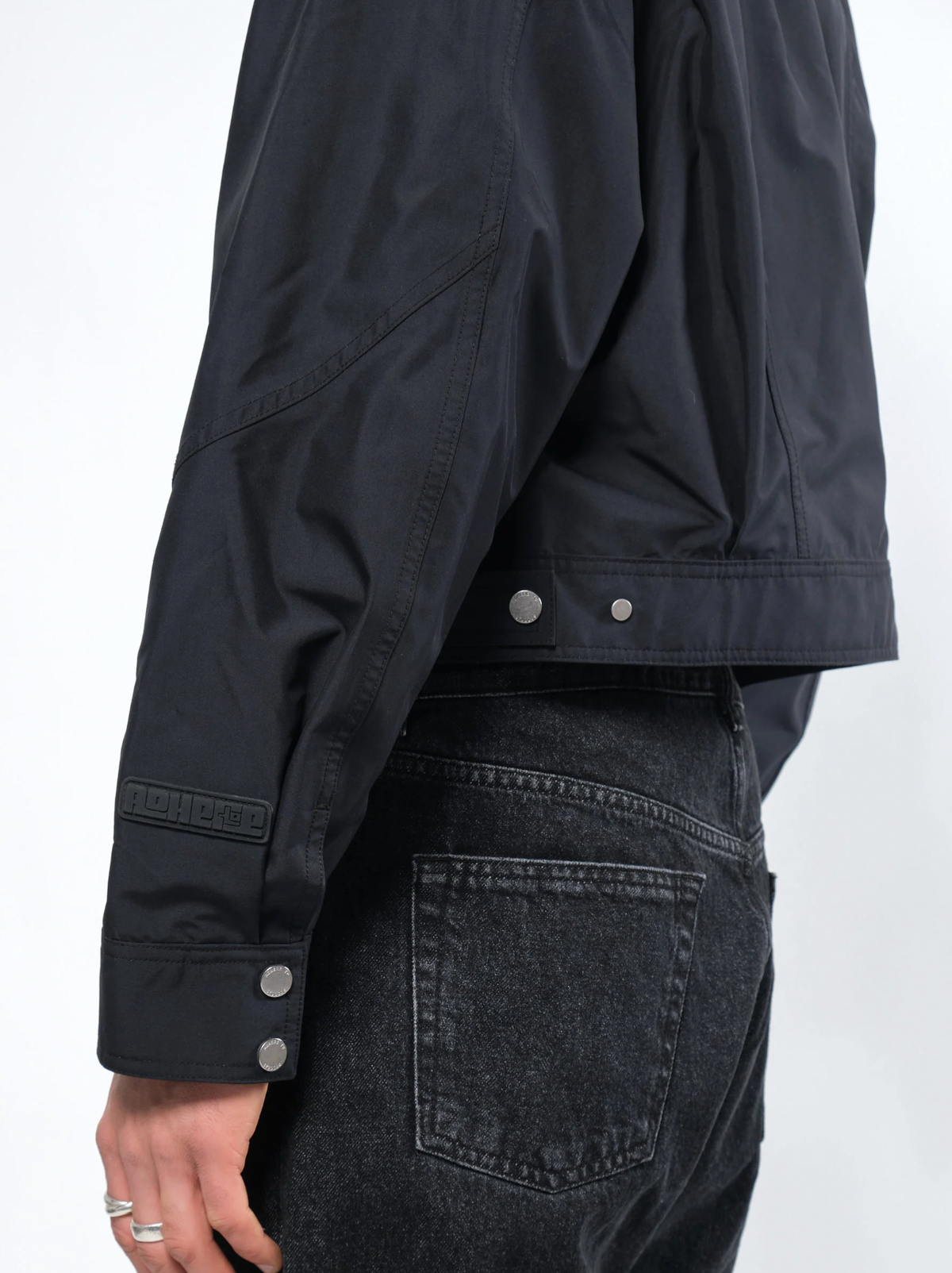 Waterproof Crop Rain Jacket BLACK