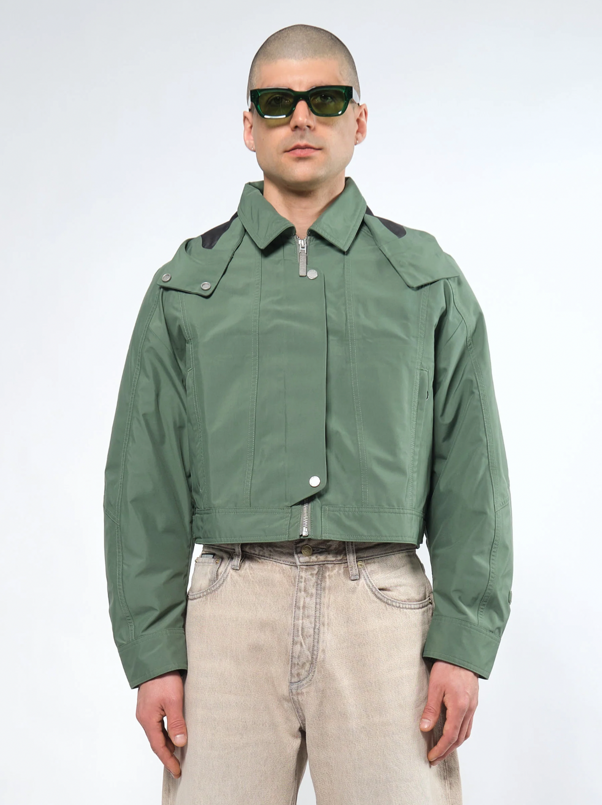 Waterproof Crop Rain Jacket DARK SAGE