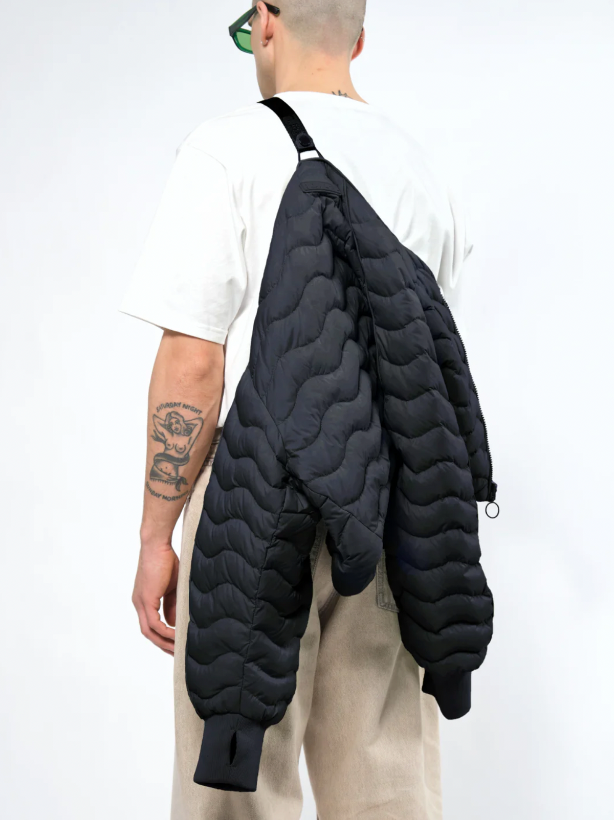 Re:Down® Light Crop Puffer Jacket BLACK