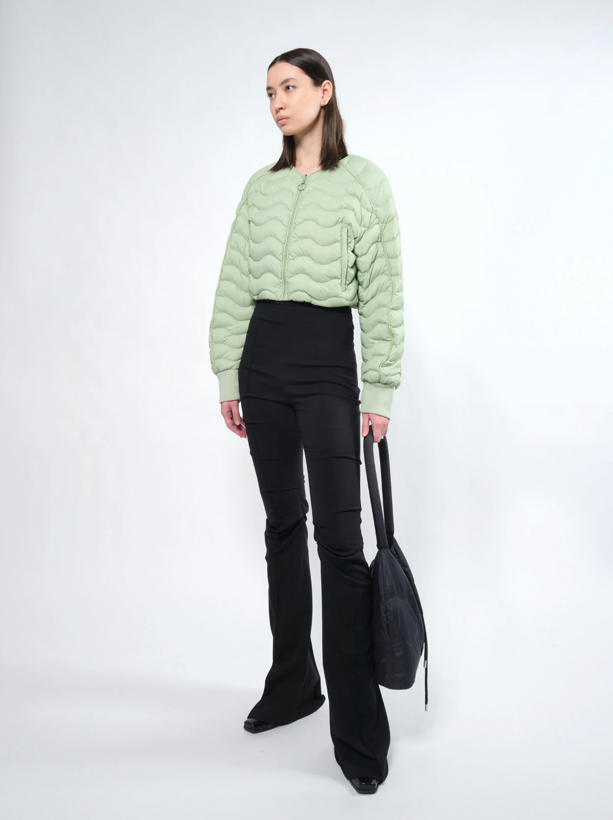 Re:Down® Light Crop Puffer Jacket SMOKED LIME