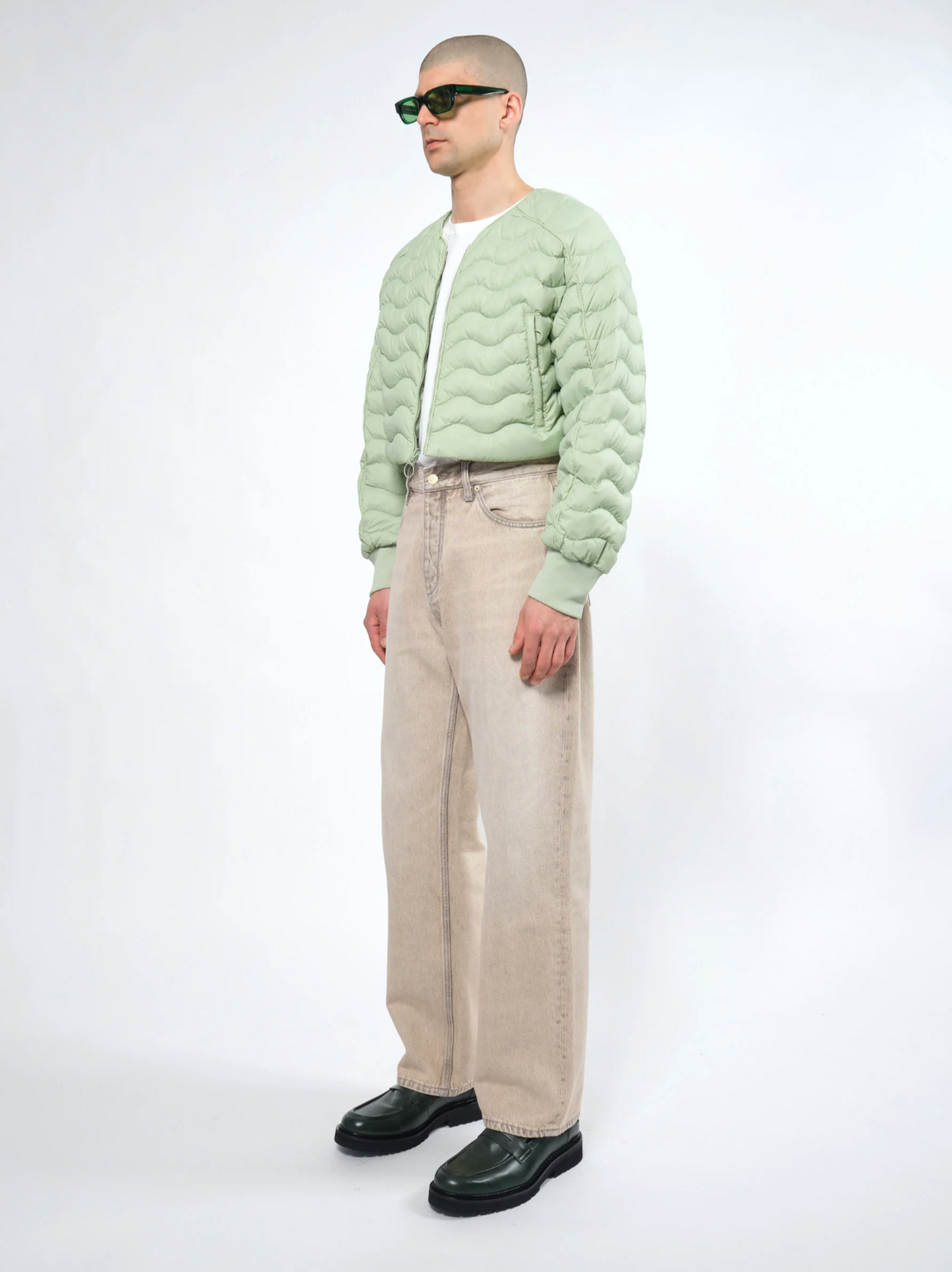 Re:Down® Light Crop Puffer Jacket SMOKED LIME