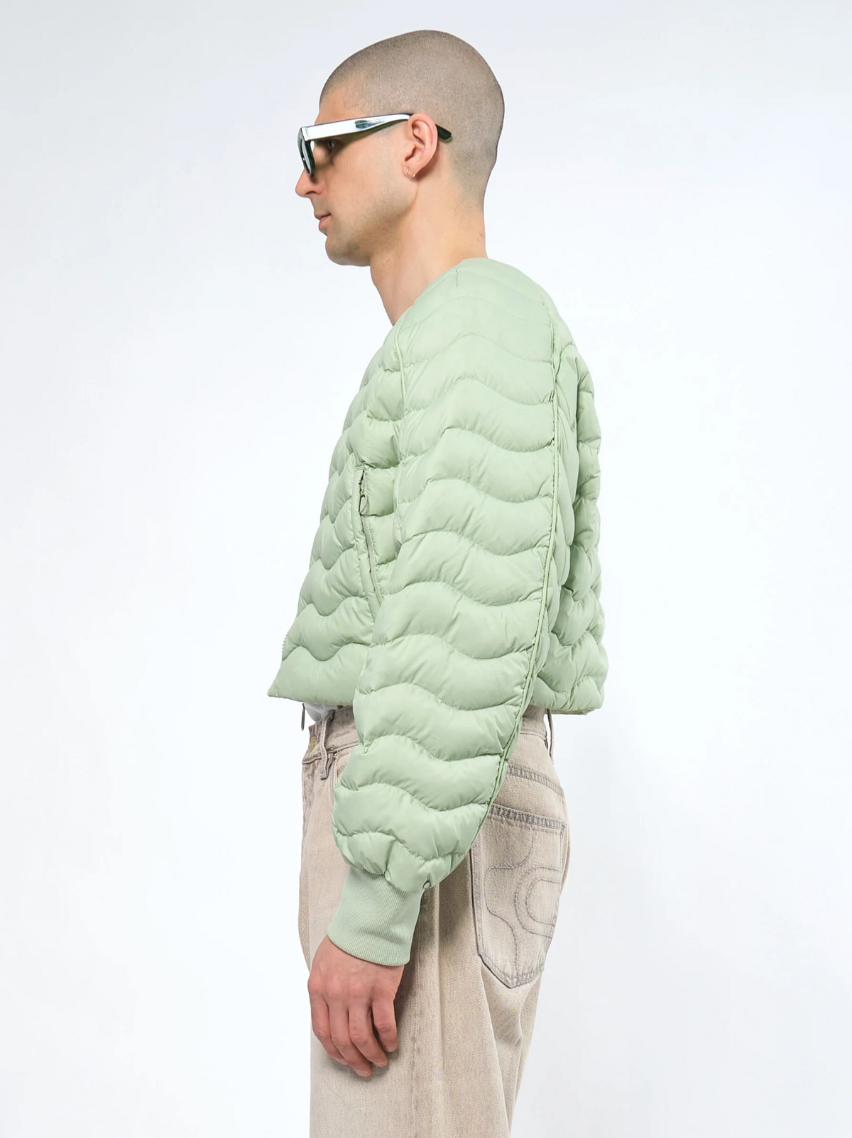 Re:Down® Light Crop Puffer Jacket SMOKED LIME
