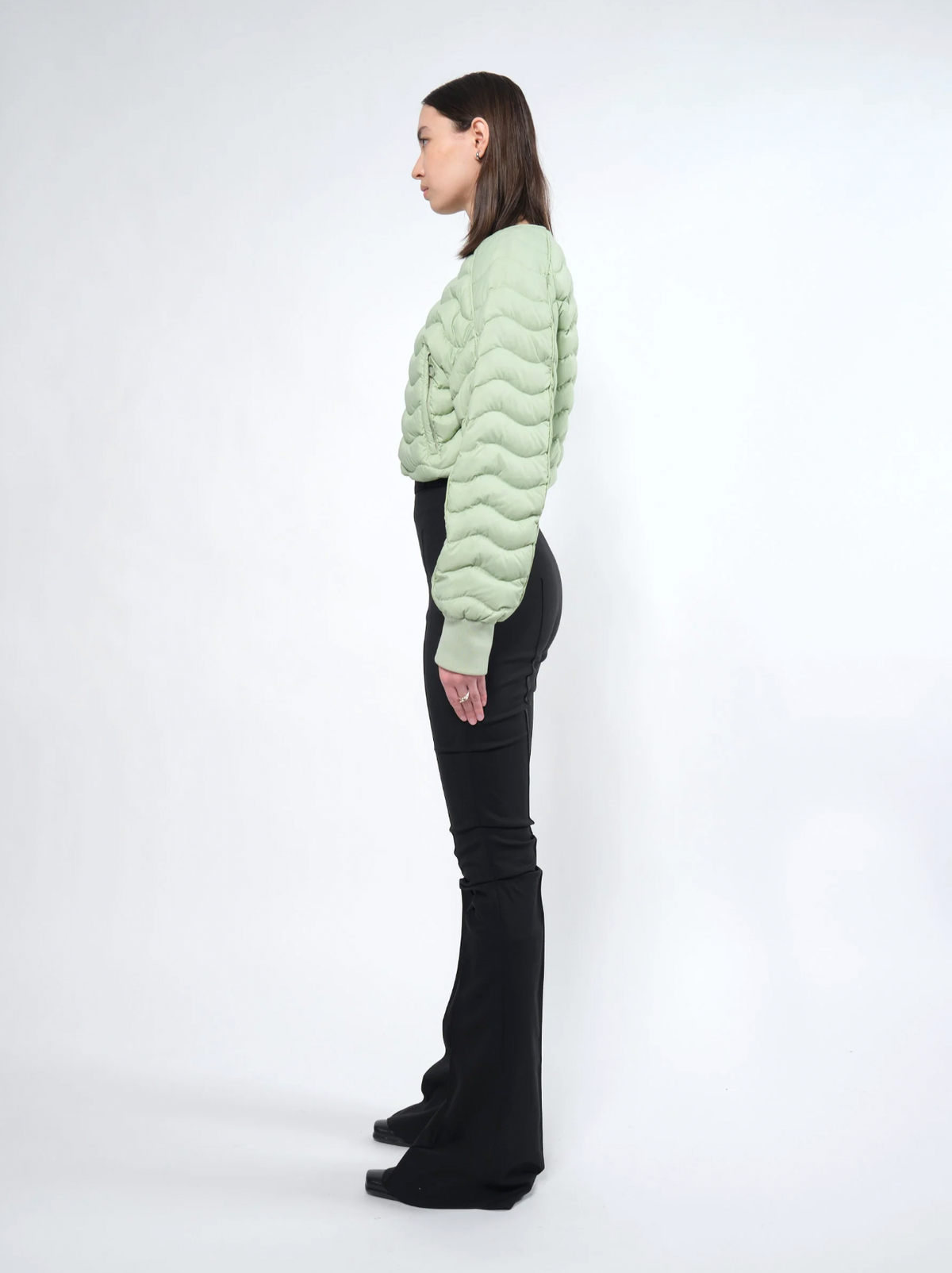 Re:Down® Light Crop Puffer Jacket SMOKED LIME