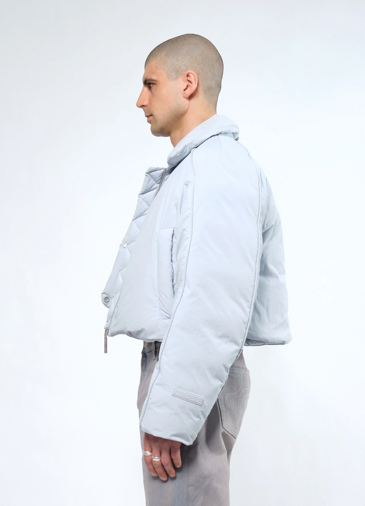 Re: Down® Crop Puffer Jacket BLUE