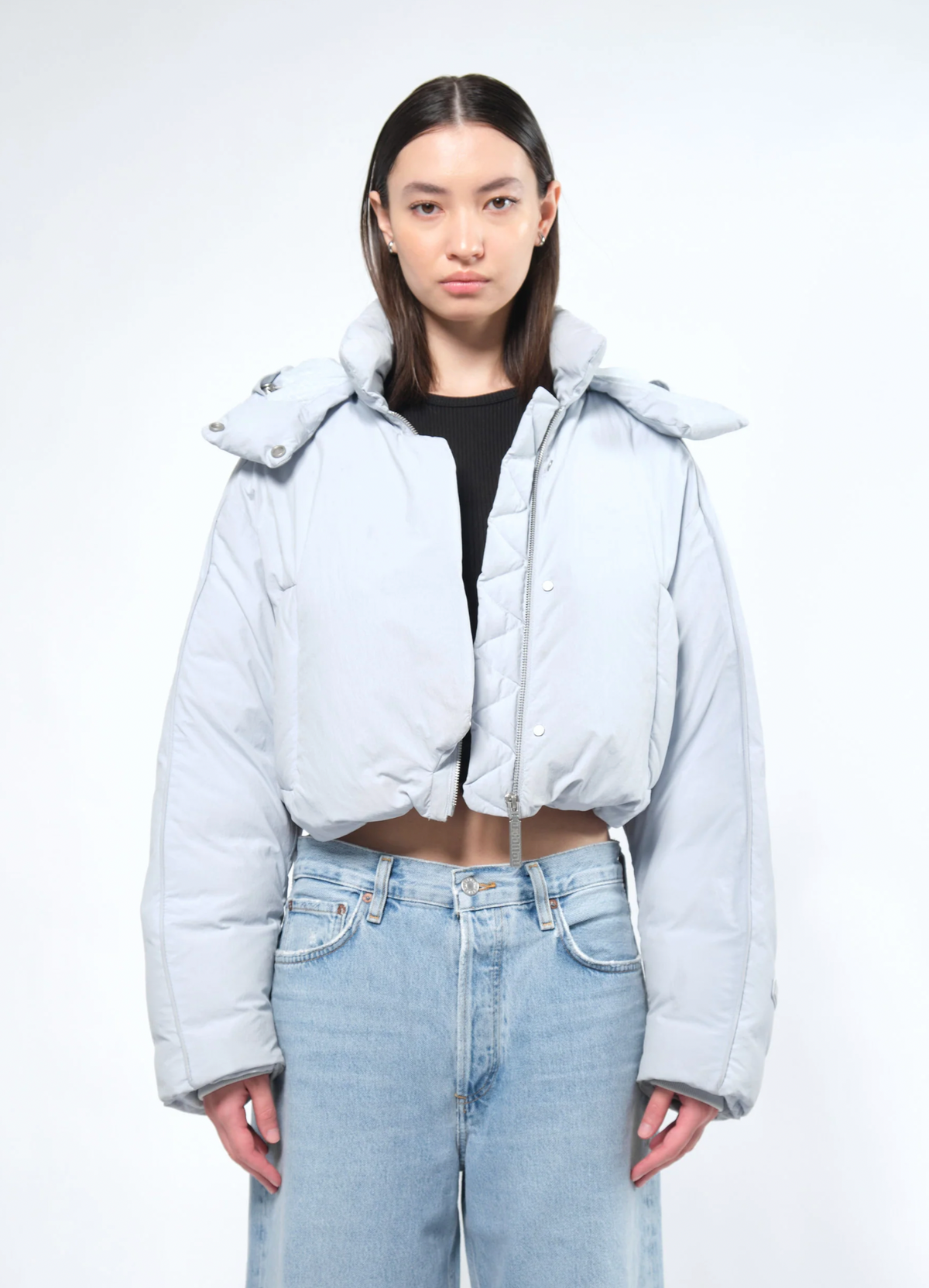 Re: Down® Crop Puffer Jacket BLUE