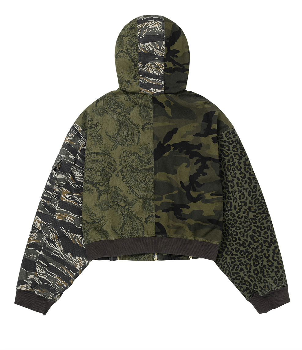 Camouflage Zip-Up Hooded Jacket KHAKI