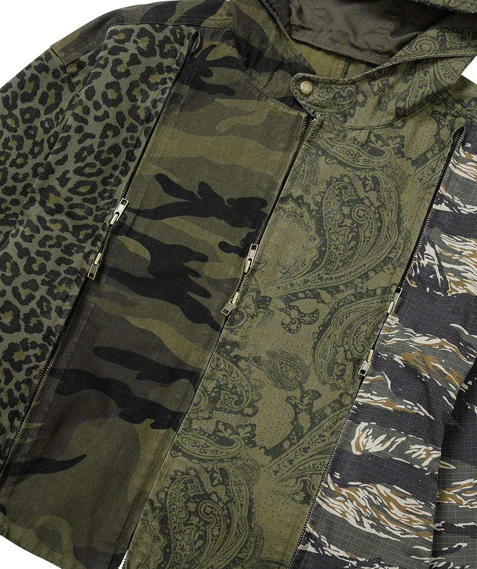 Camouflage Zip-Up Hooded Jacket KHAKI