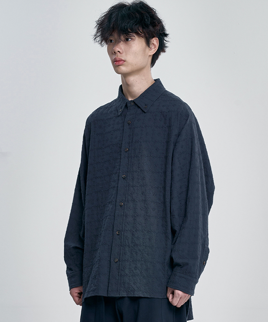 Dobby Batwing Shirt NAVY