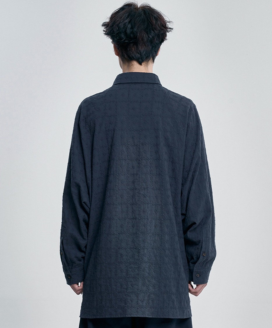 Dobby Batwing Shirt NAVY