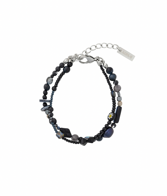 Black Light Beads Layered Bracelet