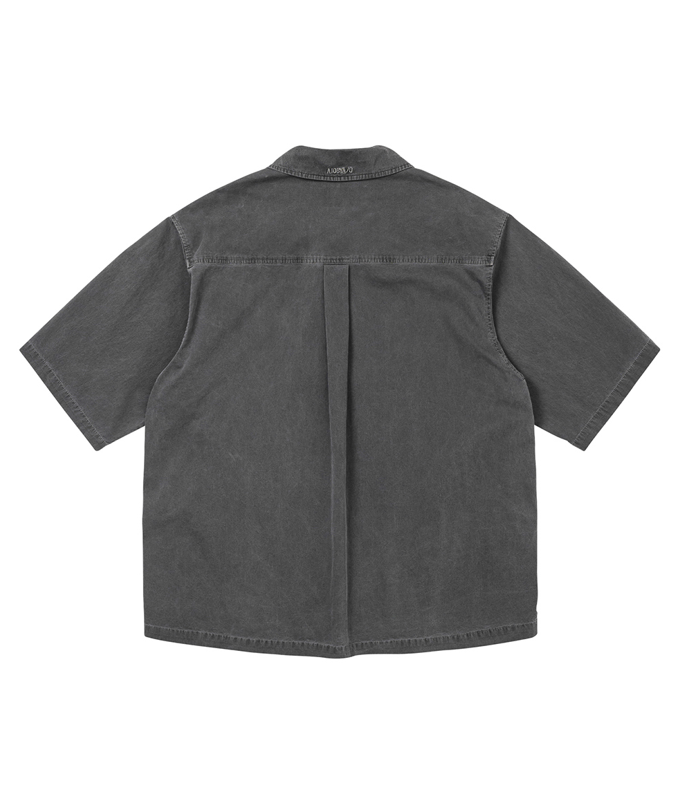 Paneled Zip-Up Shirt CHARCOAL