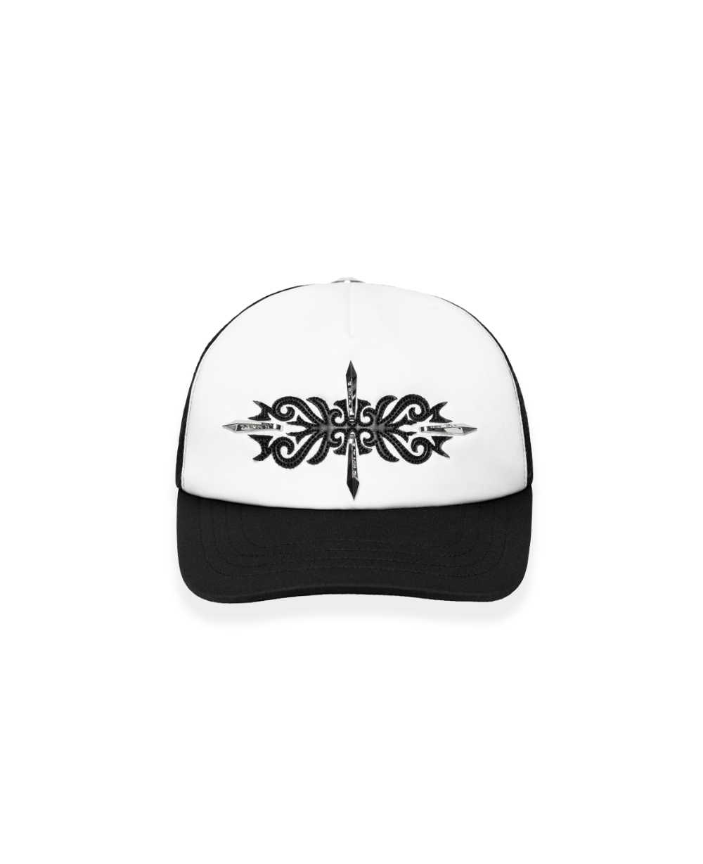 Cross Bright Trucker Hat WHT/BLK