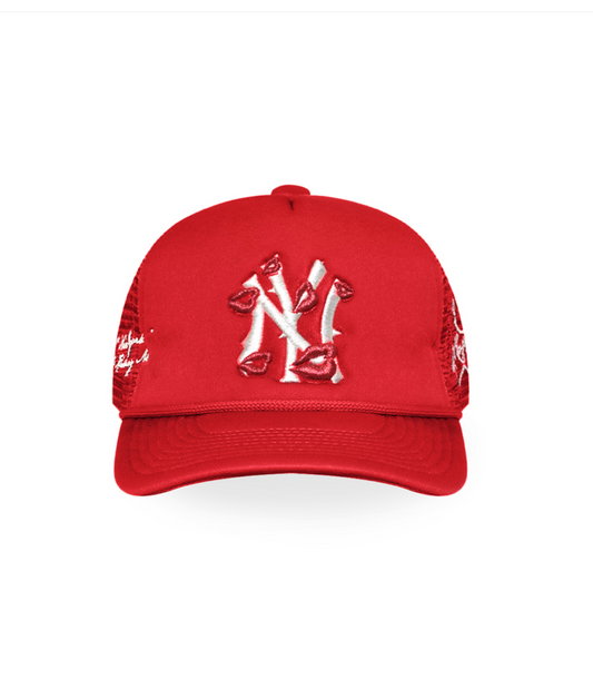 NY is Kissing Me Trucker Hat RED