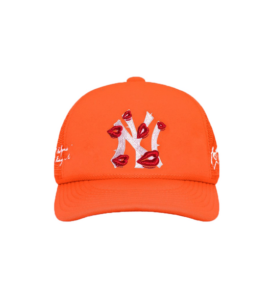 NY is Kissing Me Trucker Hat ORANGE