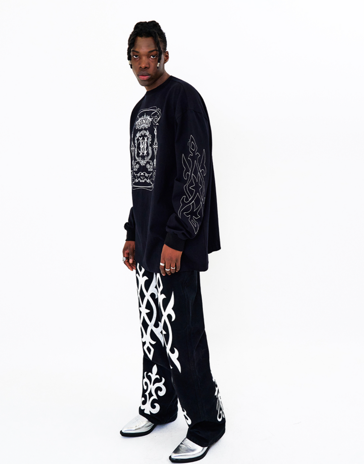 Dark Tribal Party Denim BLK/WHT