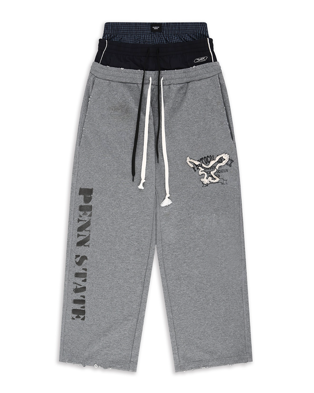 Retro 3 Layered Sweat Pants GREY