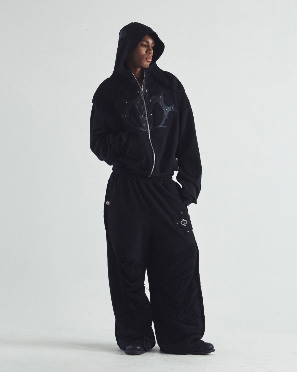 DaDa Padded Hoodie BLACK