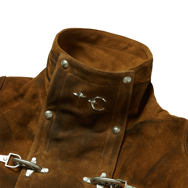 Bio Soldier Leather Trench Coat CAMEL