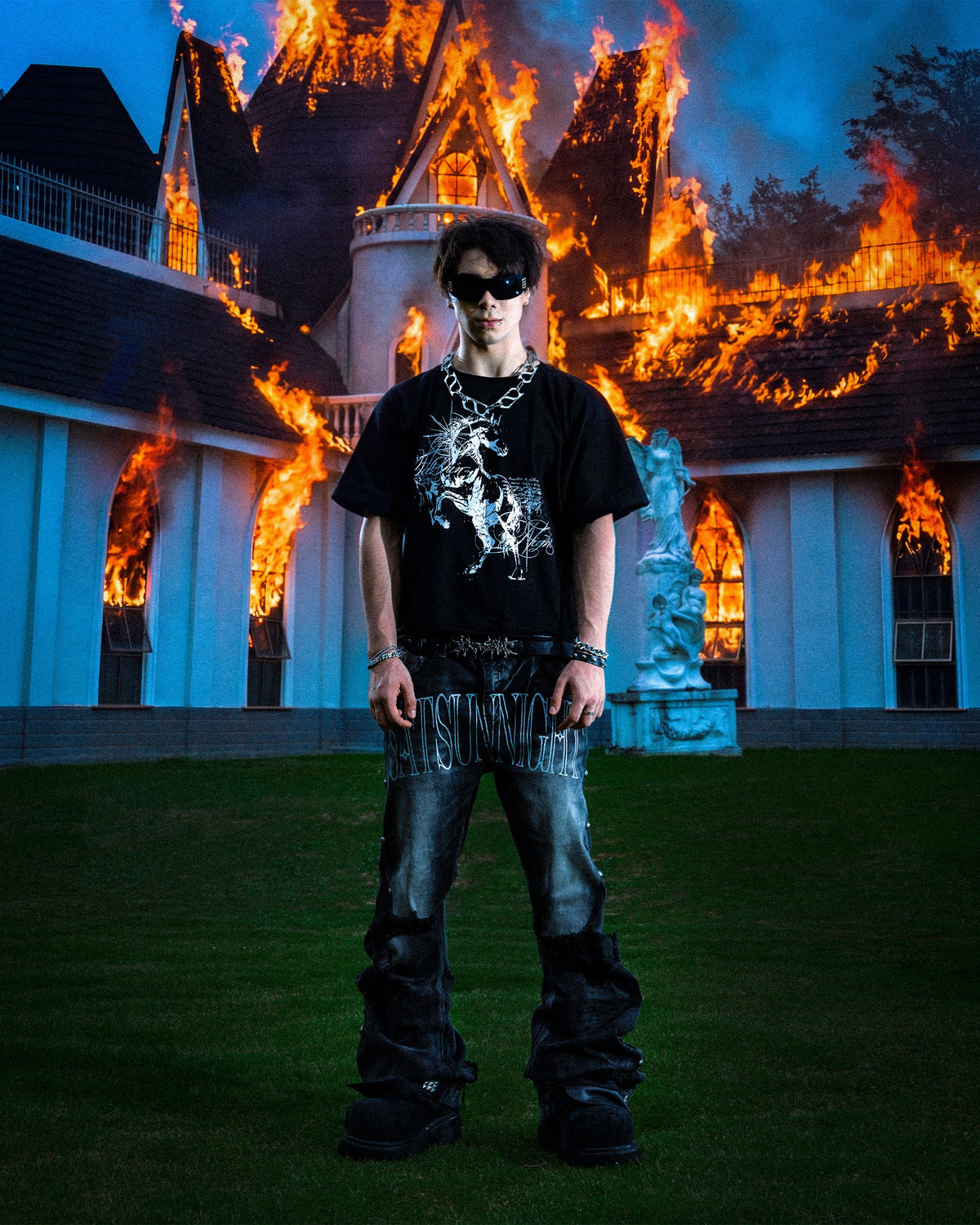 V.06 LOST HORSE BOTH SIDES T-SHIRT BLACK