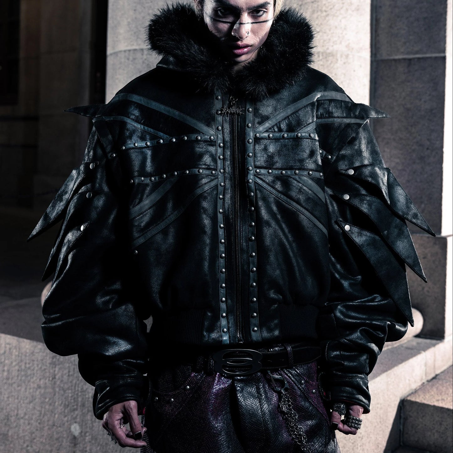 SSN V.05 British Flag Design Leather Jacket
