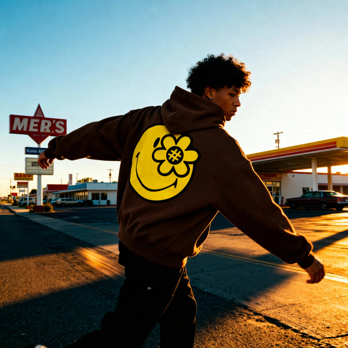 SMILEYWORLD® Logo Hoodie BROWN