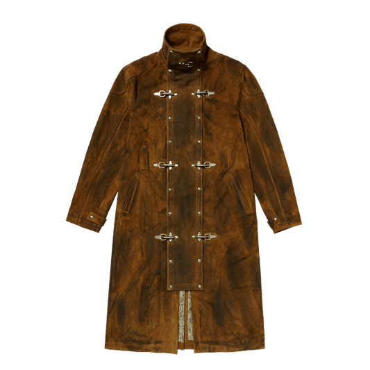 Bio Soldier Leather Trench Coat CAMEL