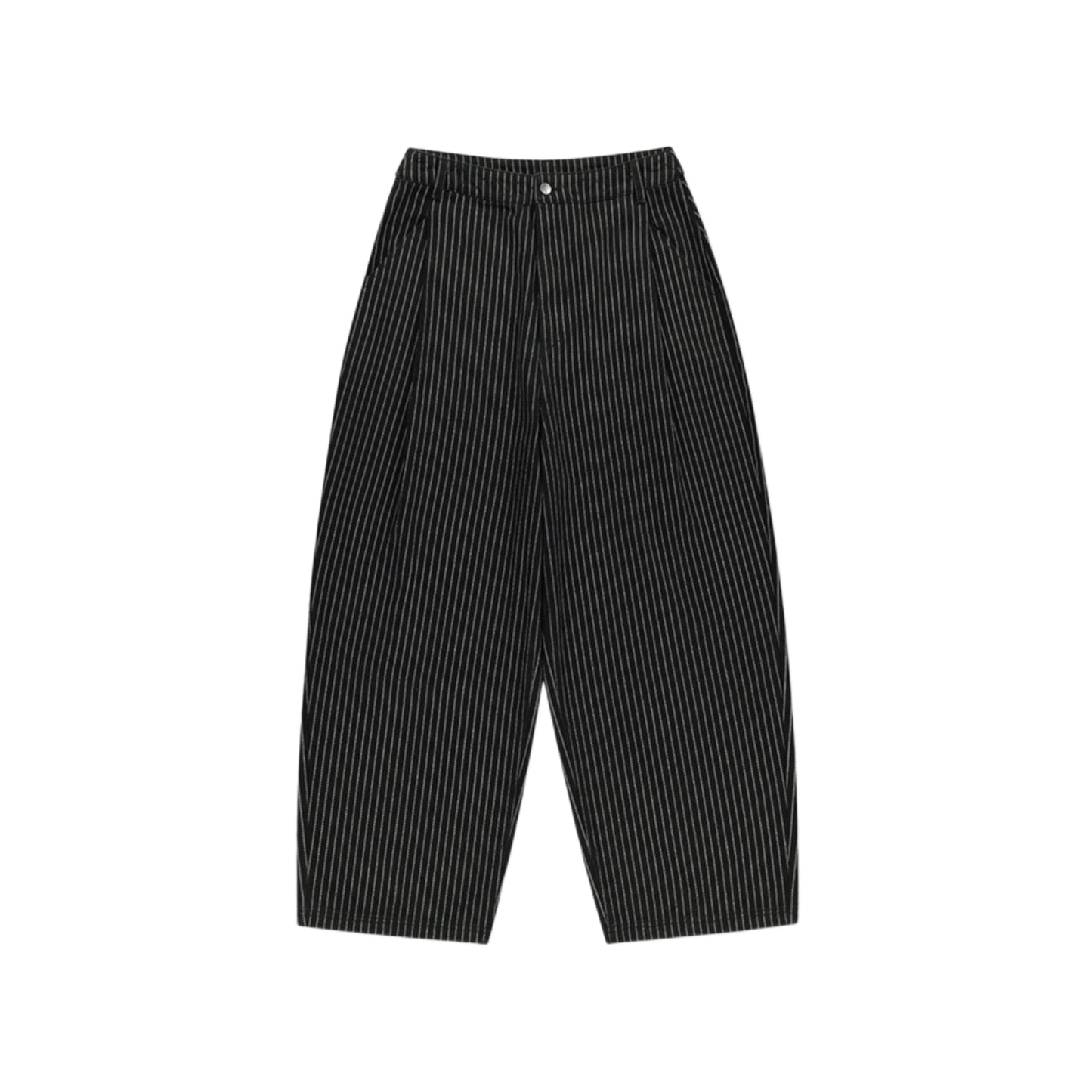 Wide Buckle Stripe Wide FIt Denim Pants BLACK