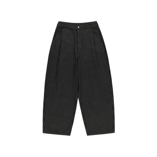 Wide Buckle Stripe Wide FIt Denim Pants BLACK
