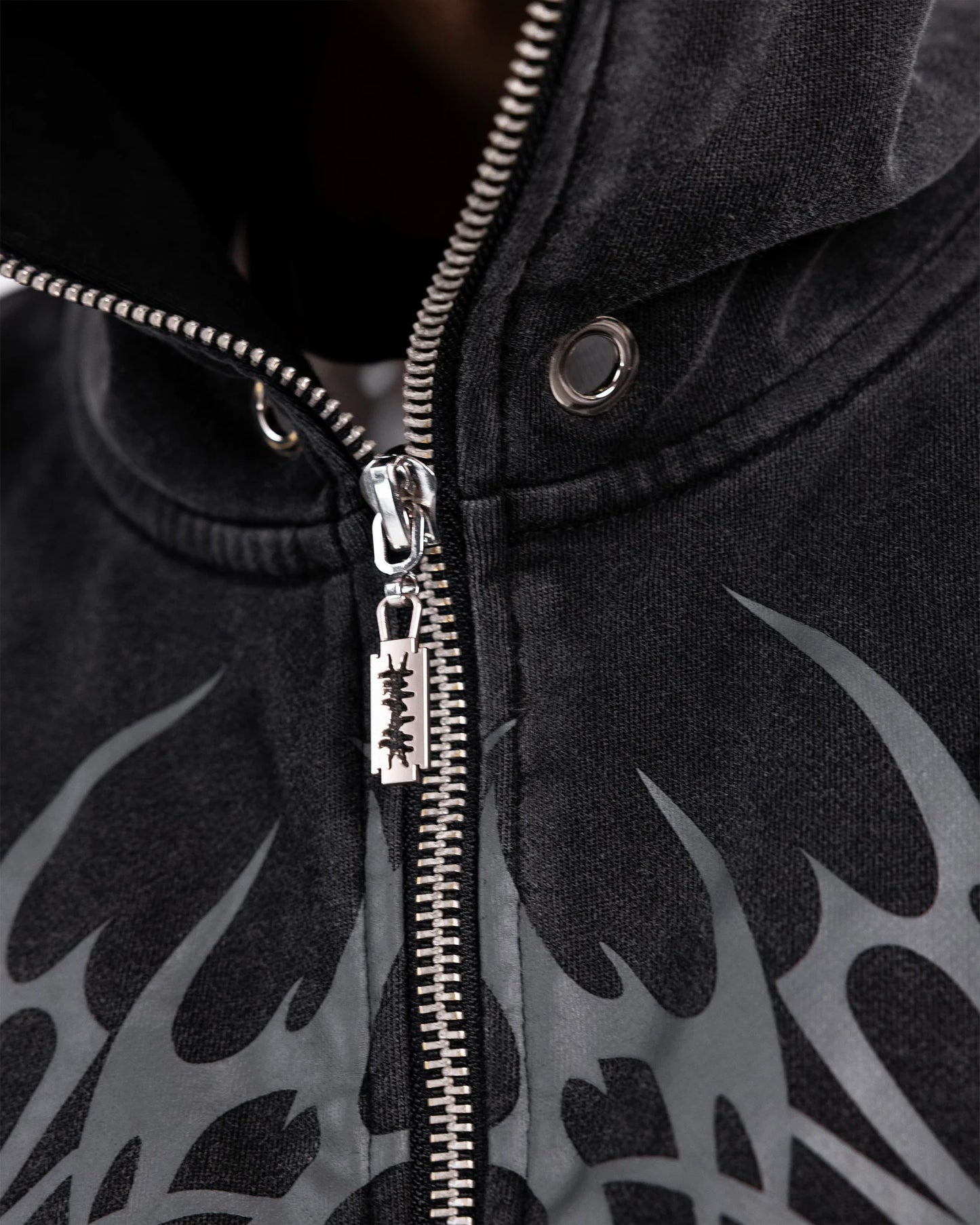 Short Hooded Jacket BLACK