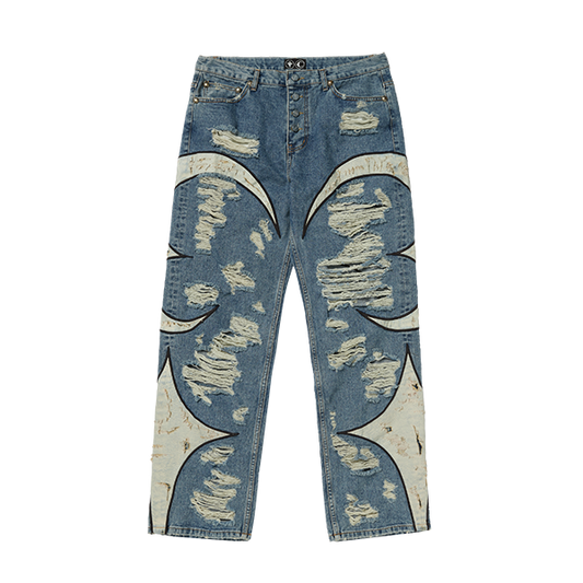 Moon Star Distressed Denim BLUE