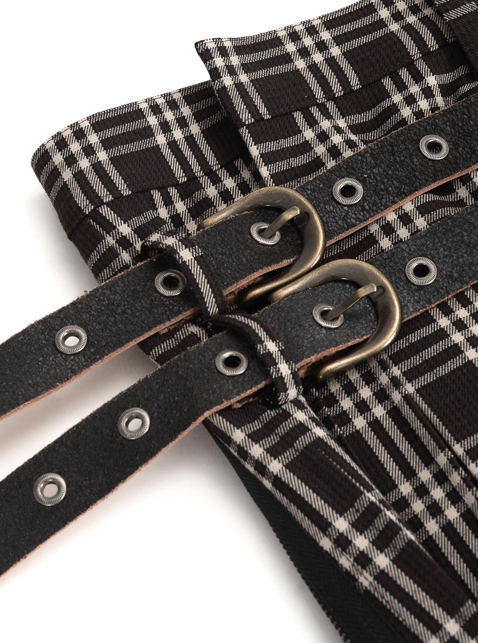 Caesars Buckle Lap Skirt BROWN