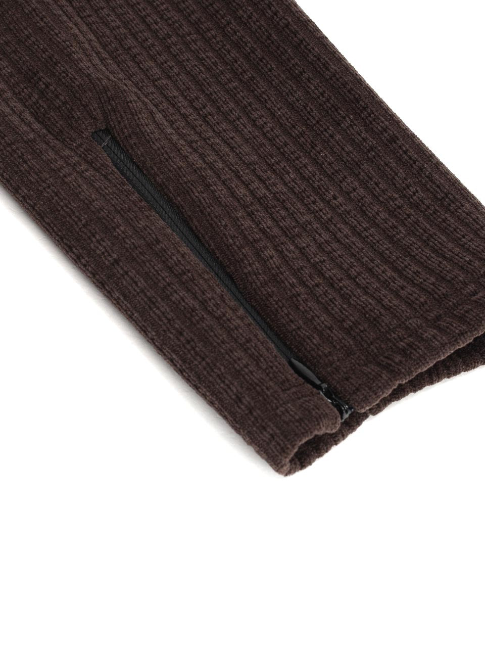 Moro Ribbed Hood Zip-Up BROWN