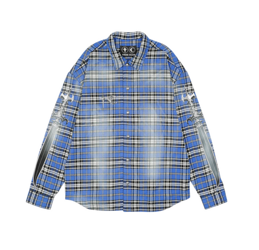 Arab Sword Flannel Shirt BLUE